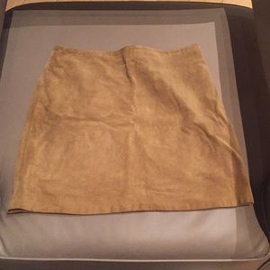 Brown suede miniskirt - fully lined